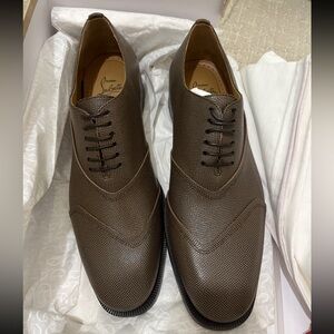 Christian Louboutin Boabi Brown Calf Leather Oxford Shoes men’s